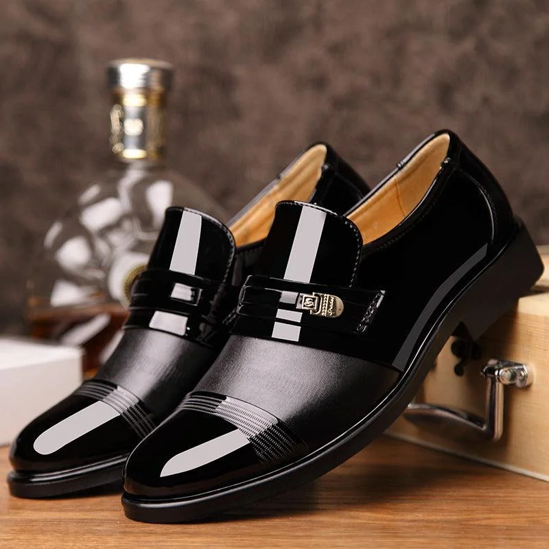 Buttoned Dresses for Stylish -Men's business dress leather shoes