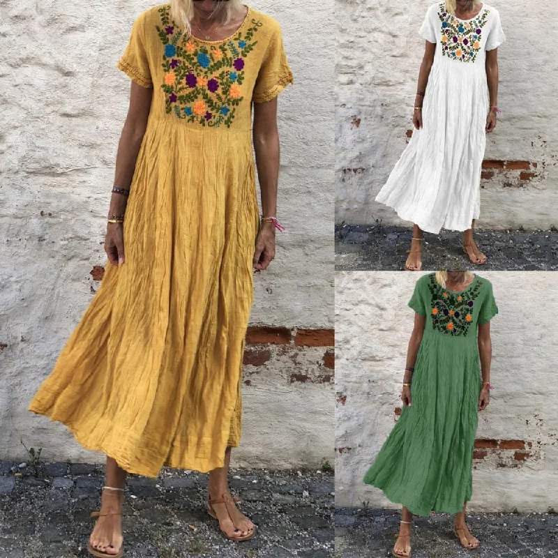 Abstract Dresses for Creative -Women's boho long skirt sleeveless loose dress