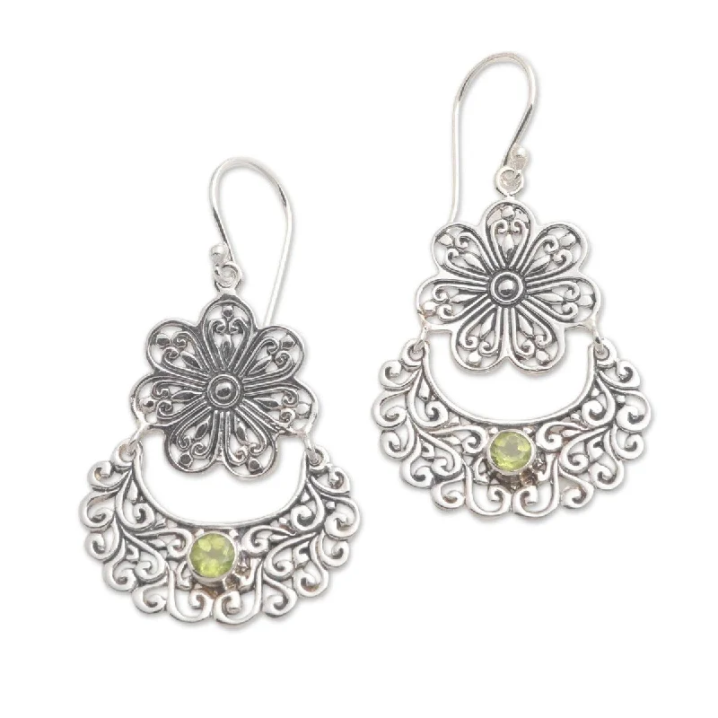 Drop Earrings for Party Look -NOVICA August Shower, Peridot dangle earrings - 1.8*1