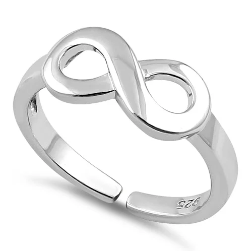 Rings with spiral ruby for bold twist -Sterling Silver Infinity Toe Ring