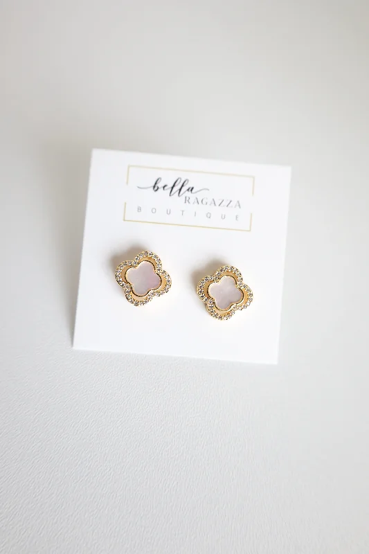 Square Drop Earrings for Modern -Polly Clover Earrings