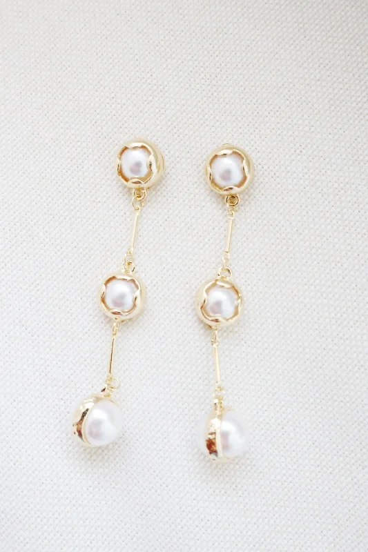 Oval Drop Earrings for Grace -Judith Pearl Drop Earrings