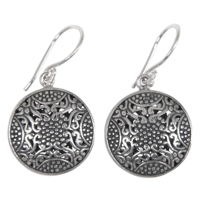 Screw Back Drop Earrings for Security -NOVICA Abundant Beauty, Sterling silver dangle earrings - 1.5*0.8