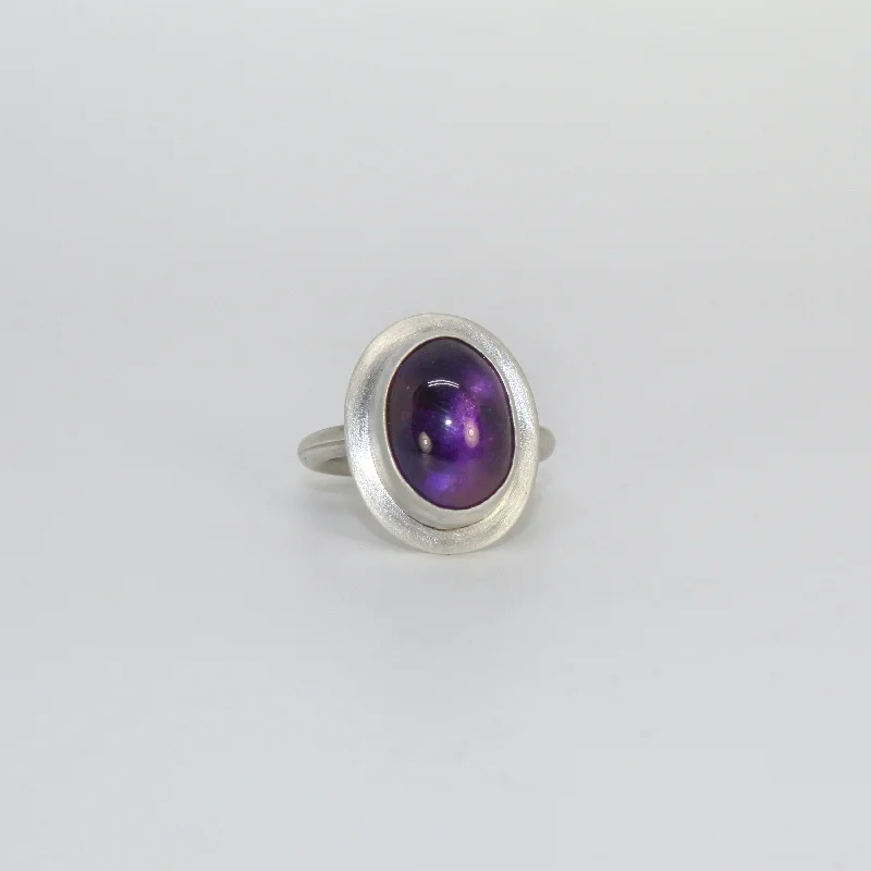 Rings with raw citrine for sunny charm -NEW! Amethyst set in Sterling Silver Ring by Rina Young