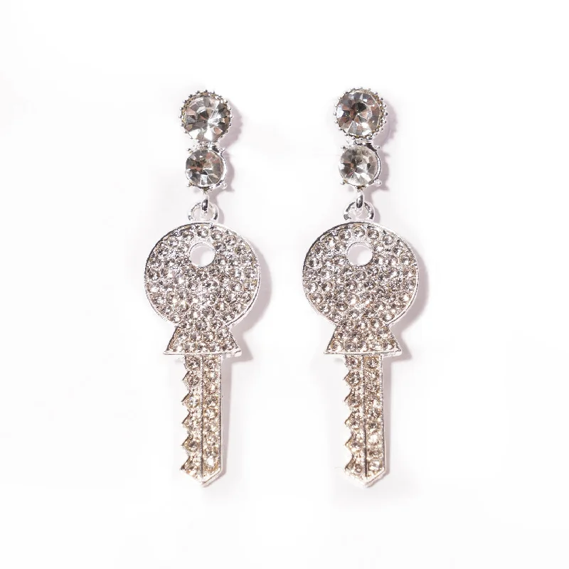 Rings with vintage-inspired rose-cut diamonds -Key Earring