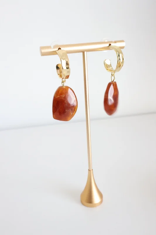 Drop Earrings for Work Attire -Amber Romance Earrings