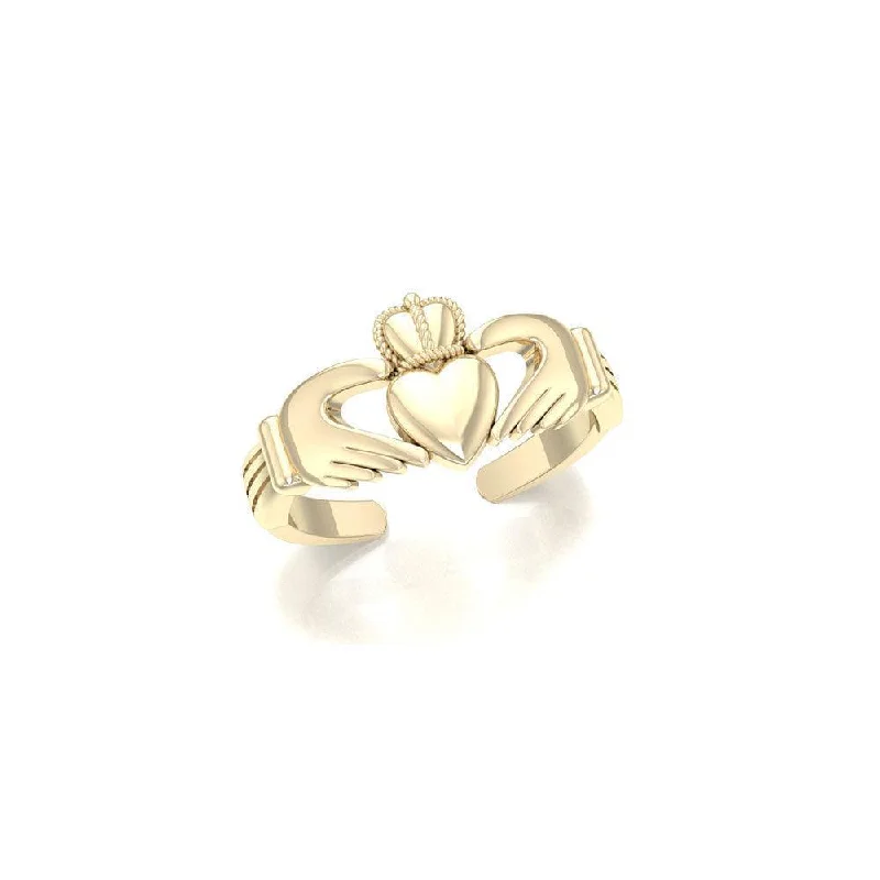 Rings with crescent moon for lunar charm -Irish Claddagh Gold Vermeil Toe Ring VTR226