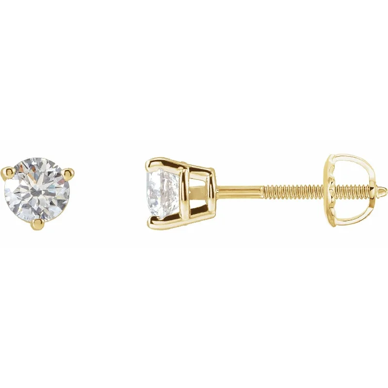 Drop Earrings with Floral Motifs -14K Gold 1/2ct Lab-Grown Diamond Earrings Clarity SI, Color G-H