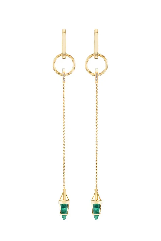 Detachable Drop Earrings with Charms -VANTAGE CURIO EM NUANCE HOOP EARRINGS