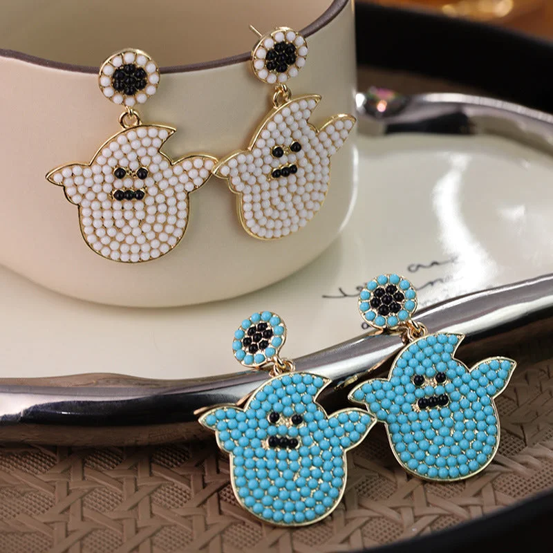 Drop Earrings for Wedding Ceremony -Wholesale Halloween Ghost Rice Bead Earrings