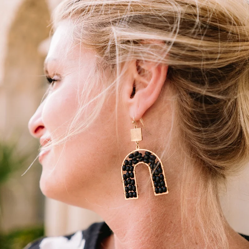 Drop Earrings for Yoga Session -Wooden It Be Nice Wooden Arch Earrings