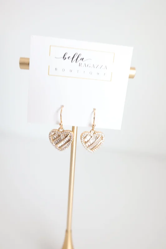 Oval Drop Earrings for Grace -Love You Baguette Earrings