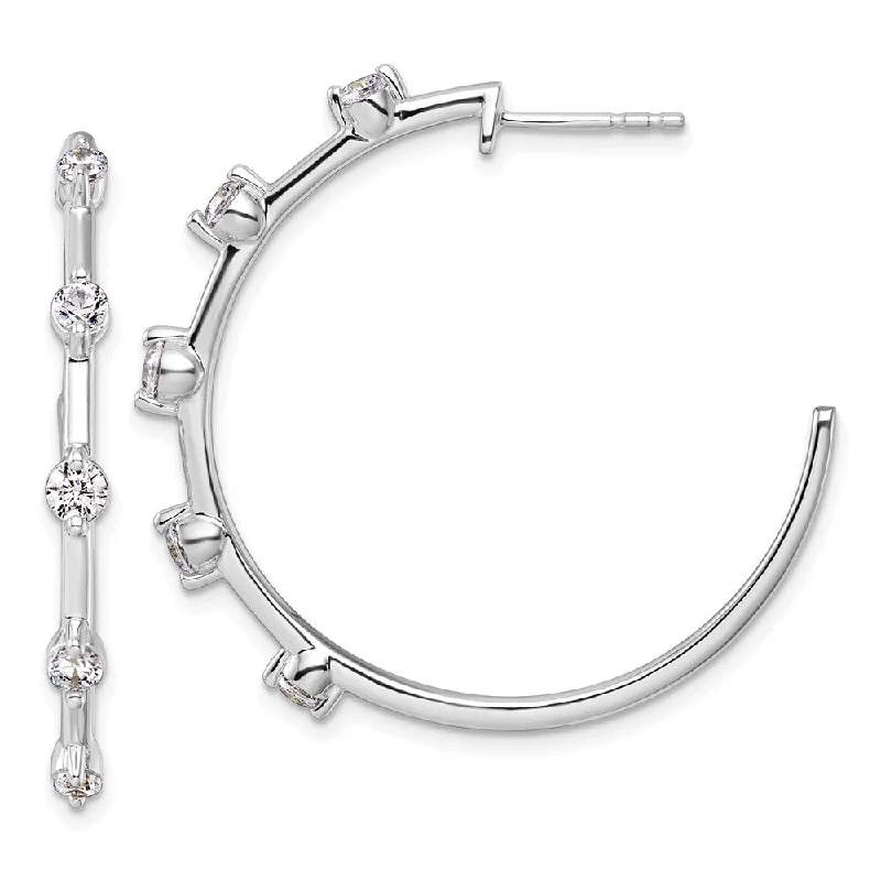 Lead Free Drop Earrings for Health -14K White Gold 0.80 ct Lab Grown Diamond Hoop Earrings VS Clarity, G-H Color