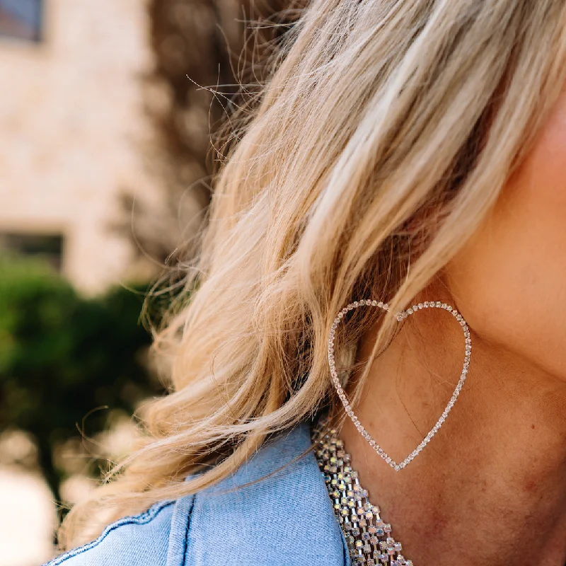 Crystal and Pearl Drop Earrings for Glamour -Rhinestone Oversized Heart Earrings