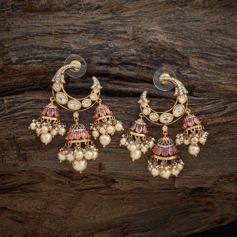 Best hoop earrings with minimalist designs for a clean and modern aesthetic-Kundan Earring 178310